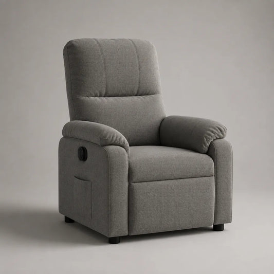 Relaxsessel mit manueller Liegefunktion und Polyesterbezug, Grau, 78 × 90 × 98 cm